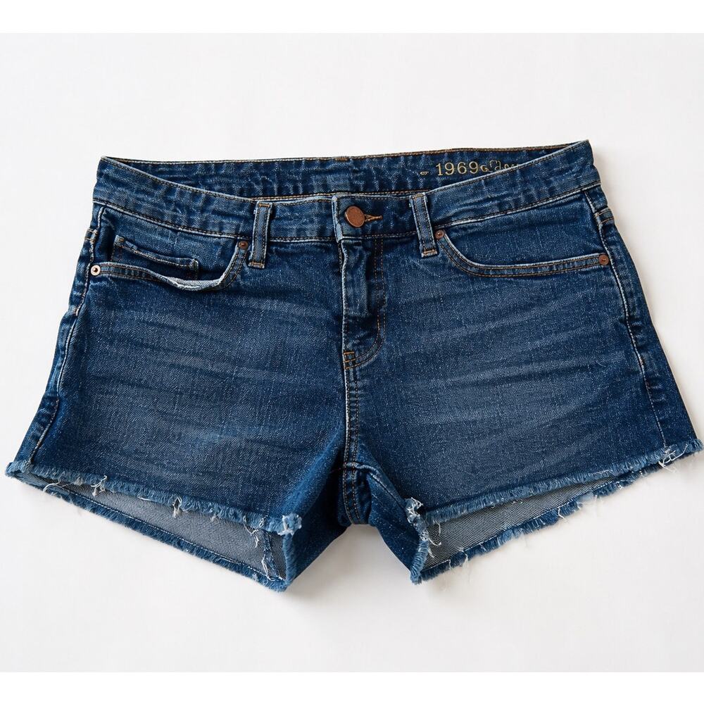 BLANKNYC Size 26 Dark Wash Distressed Cutoff Denim Shorts Frayed Hem